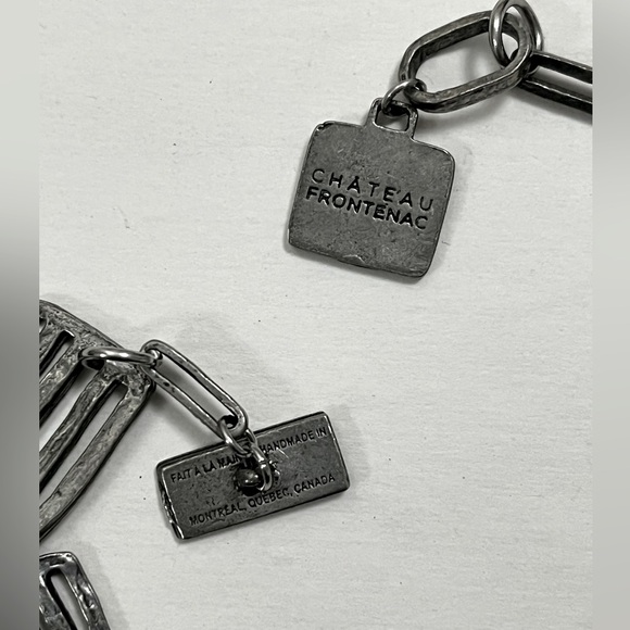 Mixed metal gold silver link chain statement necklace - Picture 8 of 9